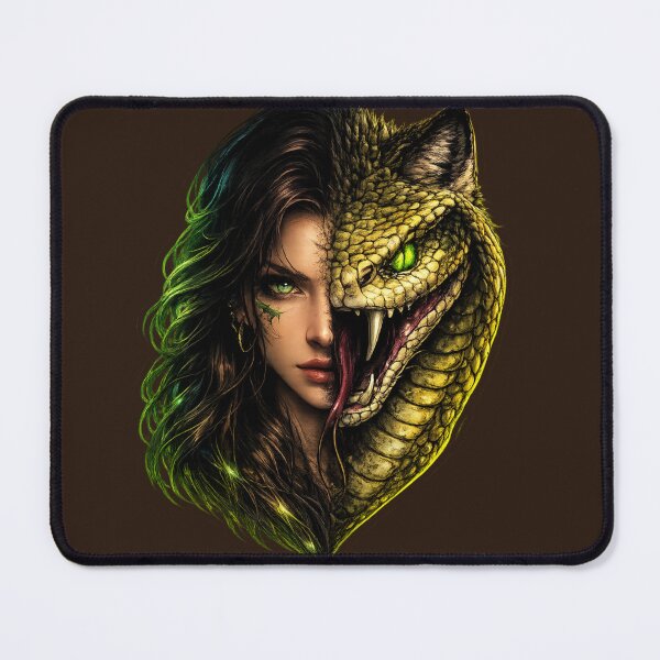 Item preview, Half Woman Half Snake Neon Fusion – Dark Fantasy Streetwear Sticker designed and sold by KrishAuraa.