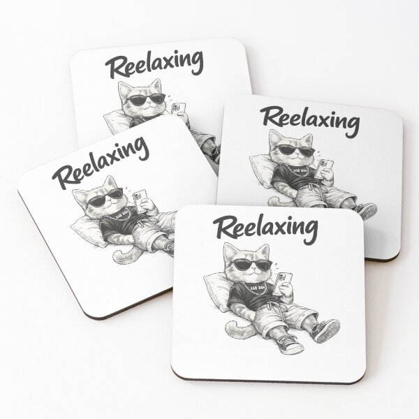 Item preview, Reelaxing Cat Sticker – Chill Cat Watching Reels Funny Aesthetic Design designed and sold by IconicDesignsXd.