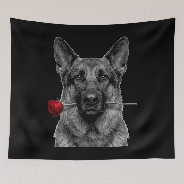 Item preview, German Shepherd with Red Rose designed and sold by FiscalFashions.