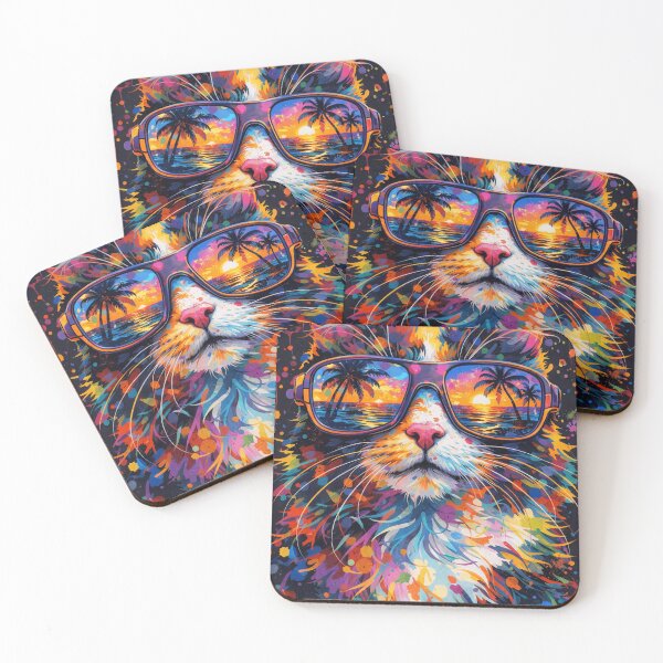 Item preview, Colorful Cat with Sunglasses designed and sold by zanthoriaa.
