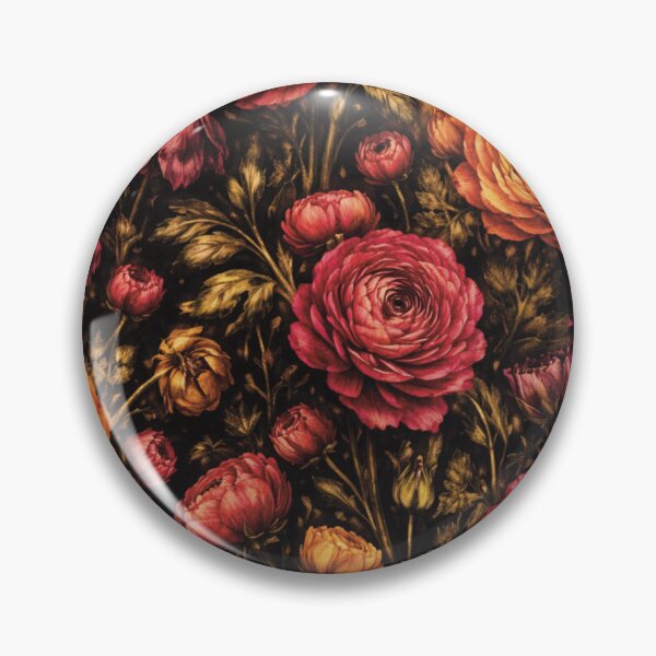 Item preview, Dark Buttercup Floral Pattern designed and sold by Velvet Botanica Atelier.