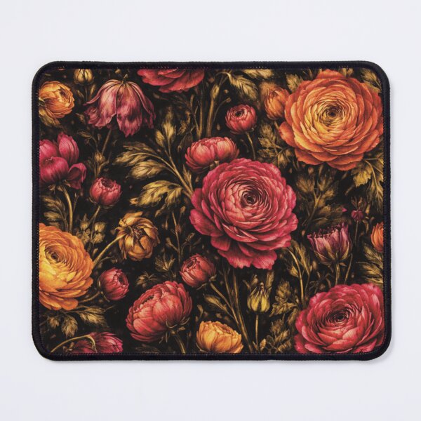 Item preview, Dark Buttercup Floral Pattern designed and sold by Velvet Botanica Atelier.