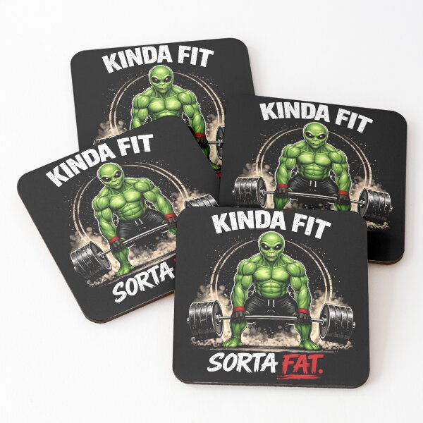 Item preview, Kinda Fit Sorta Fat Gym alien Weightlifting Workout Fitness designed and sold by Kladhadredo.