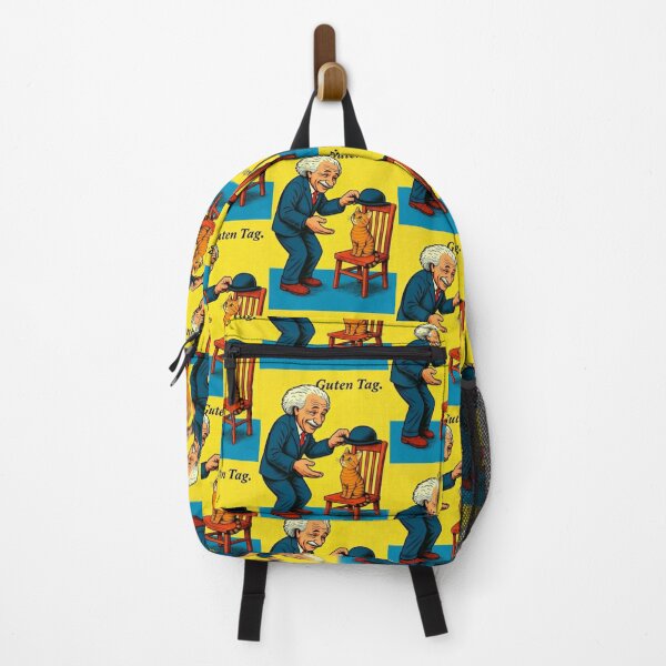 Item preview, Einstein's Guten Tag — Scientist & Cat Vintage Pop Art designed and sold by SammyMorry.