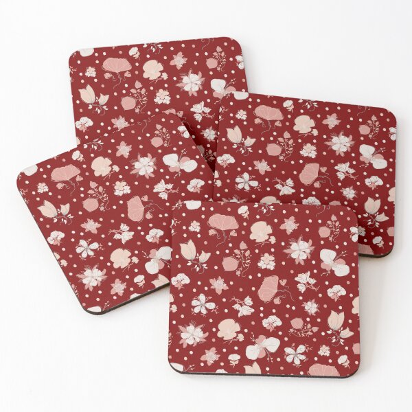 Item preview, Sketched Flowers on Dark Red  designed and sold by KSimpson838.