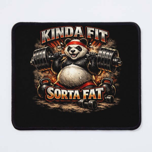 Item preview, Kinda Fit Sorta Fat Gym Panda Weightlifting Workout Fitness designed and sold by Kladhadredo.