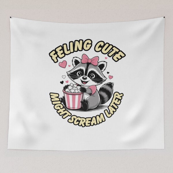 Item preview, Whimsical Chaos: The Sassy Raccoon 'Feeling Cute' Graphic designed and sold by KrisGraphic45.