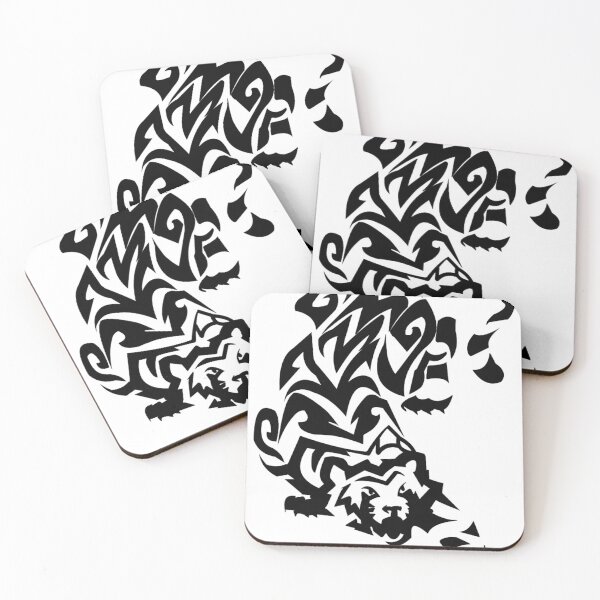 Aperçu de l'œuvre Tribal Tiger – Black and White Art créée et vendue par Tomdrawings.