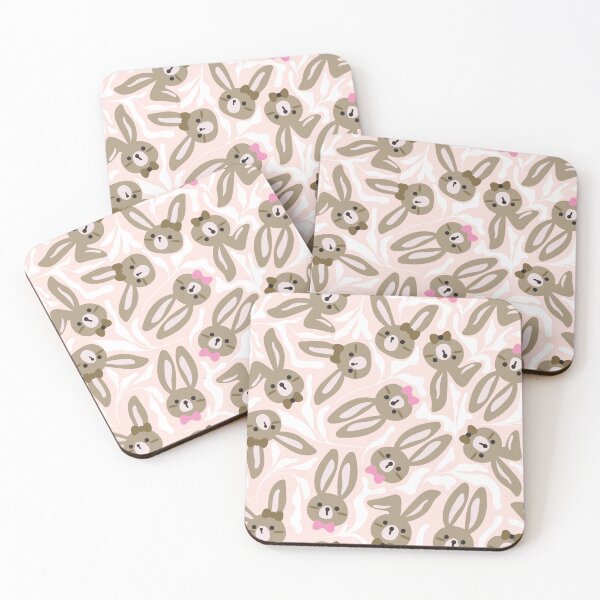 Item preview, Cute Bunny Faces Seamless Pattern Minimal Kawaii Pastel Aesthetic Design designed and sold by Vibe Candy studio..