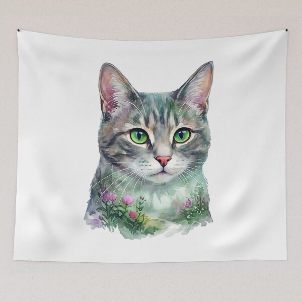 Item preview, Cute cat in a flower garden design (double exposure) designed and sold by KriegerTJ.