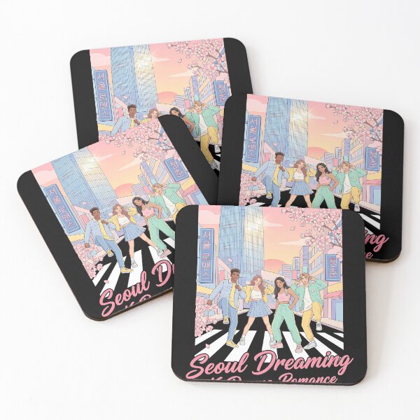 Item preview, Seoul Dreaming K-Drama Romance Friends Crosswalk Cherry Blossom Sunset Pastel designed and sold by graphixpolash.