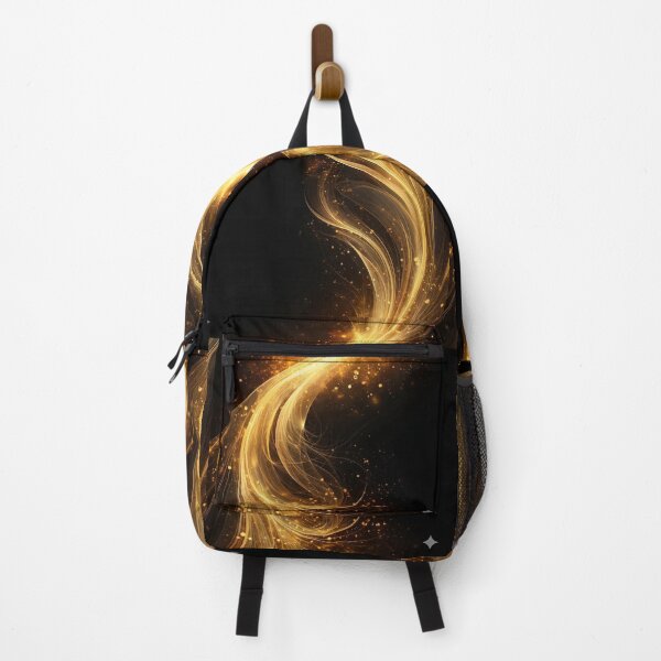 Item preview, Luxury Golden Ethereal Silk - Radiant Liquid Gold & Onyx Abstract Art designed and sold by KingRito.