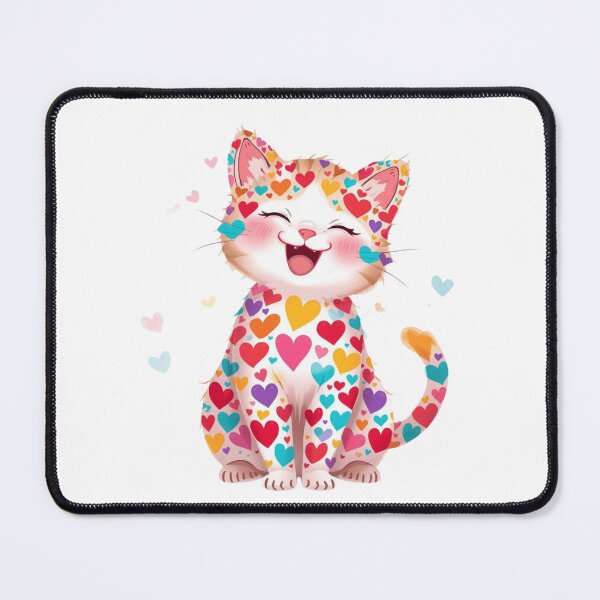 Item preview, A Cute Kitten Covered in Brightly Coloured Hearts designed and sold by Soulstar Designs.