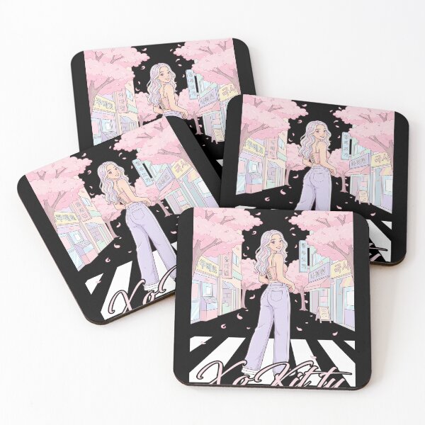Item preview, Xo, Kitty Seoul Girl Cherry Blossom Street Night Pastel Korean City Crosswalk designed and sold by graphixpolash.