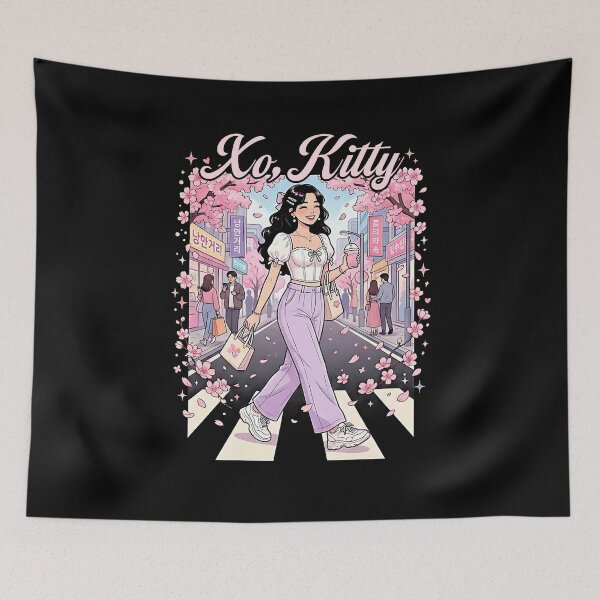 Item preview, Xo, Kitty Seoul Spring Girl Cherry Blossom Street Shopping Pastel Korean designed and sold by graphixpolash.