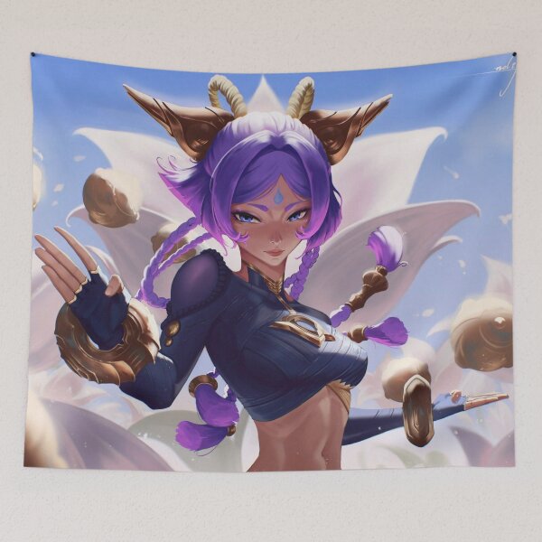 Item preview, Yunara Throwing Rocks League Of Legends designed and sold by KomiArts.