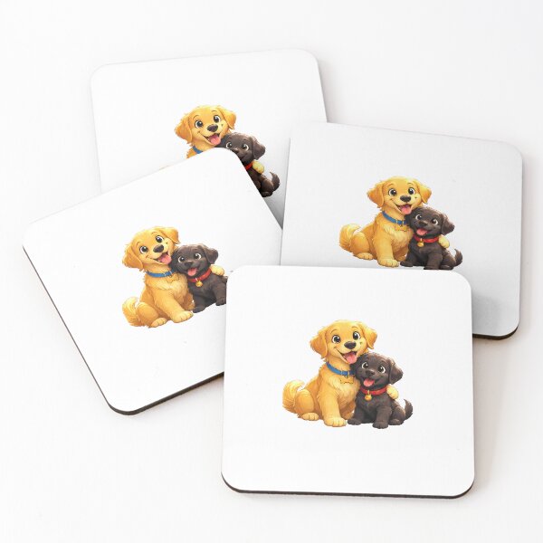 Item preview, Adorable friendship, Disney style Golden Retriever and Labrador puppy together designed and sold by kissing Pets.