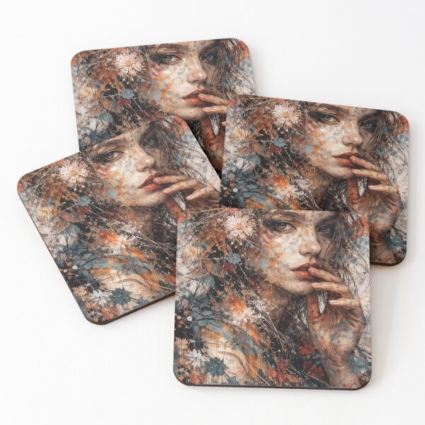 Item preview, Abstract Girl with Flowers designed and sold by kavionest.