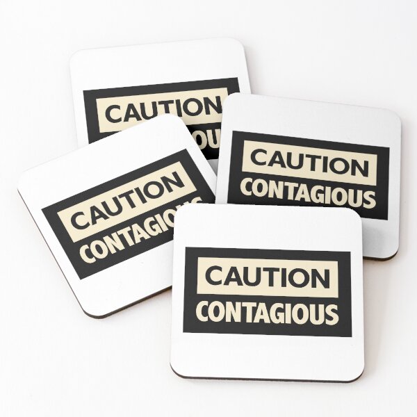 Item preview, Caution: Contagious | Funny Warning Sign Typography Design, Sarcastic Humor Graphic designed and sold by Guided by Voices.