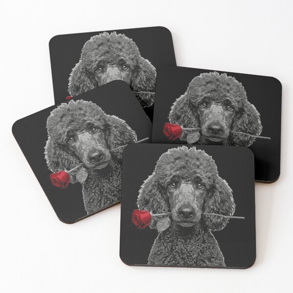 Item preview, Poodle with Red Rose designed and sold by FiscalFashions.