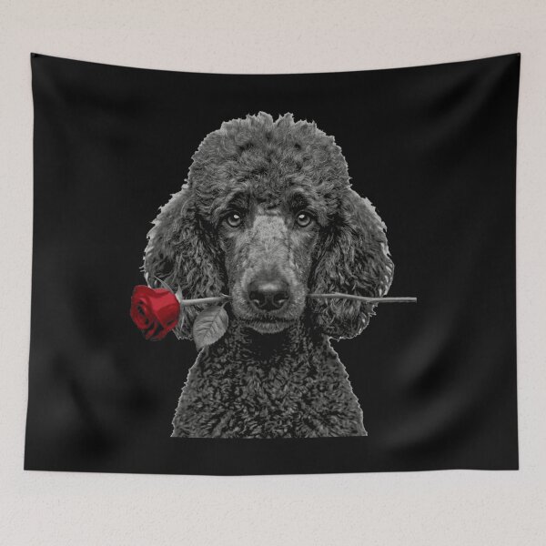 Item preview, Poodle with Red Rose designed and sold by FiscalFashions.