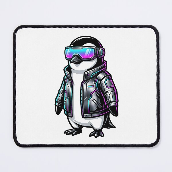 Item preview, Cool Cyberpunk Penguin Neon Visor Metallic Jacket designed and sold by Kvarny.
