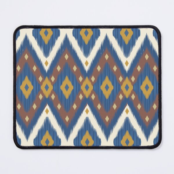 Item preview, Ikat Geometric Seamless Pattern in Blue Brown and Yellow Illustration designed and sold by PAWIRADA.