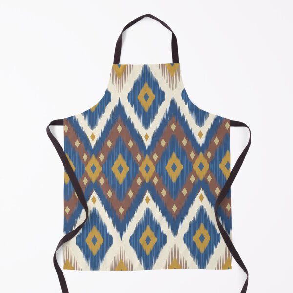 Item preview, Ikat Geometric Seamless Pattern in Blue Brown and Yellow Illustration designed and sold by PAWIRADA.