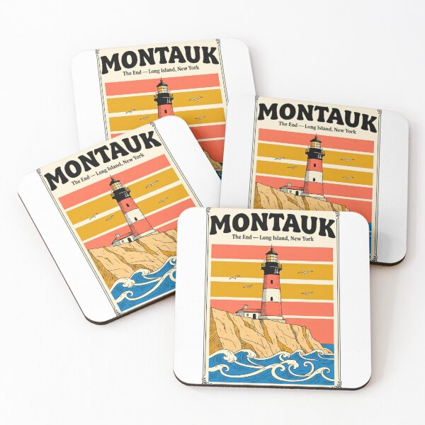 Item preview, Montauk Point Lighthouse Vintage WPA Style Travel Poster designed and sold by FitEnvy.