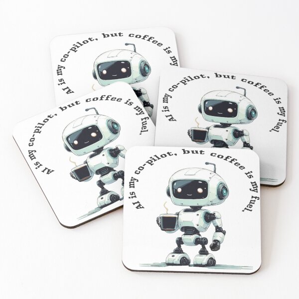 Item preview, Cute AI Robot Coffee Break - AI is my co-pilot, but coffee is my fuel designed and sold by TS68.