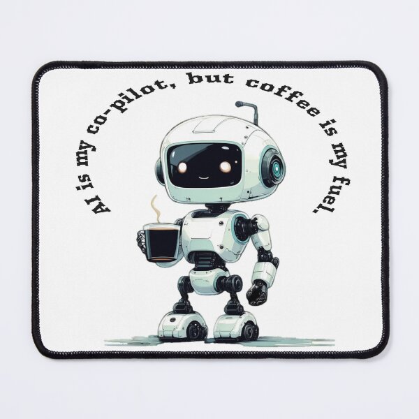 Item preview, Cute AI Robot Coffee Break - AI is my co-pilot, but coffee is my fuel designed and sold by TS68.