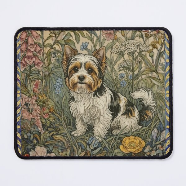 Item preview, Sweet Biewer Yorkie in an old English Garden designed and sold by AntiqueImages.