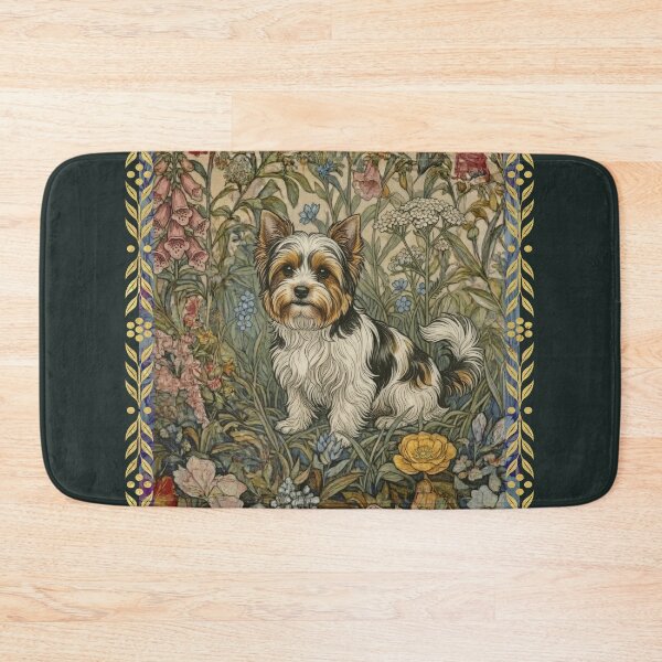 Item preview, Sweet Biewer Yorkie in an old English Garden designed and sold by AntiqueImages.