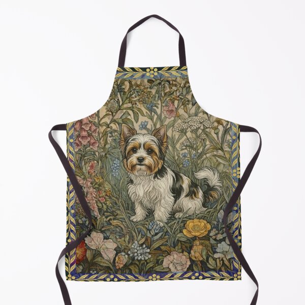 Item preview, Sweet Biewer Yorkie in an old English Garden designed and sold by AntiqueImages.