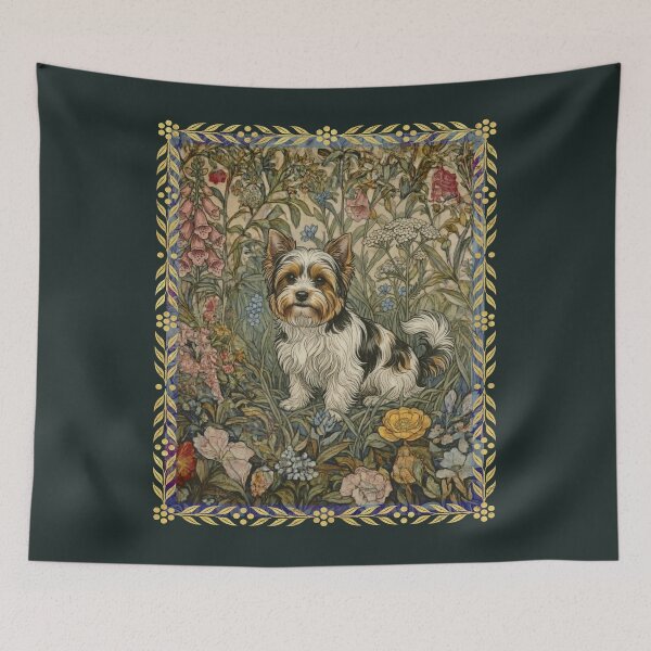 Item preview, Sweet Biewer Yorkie in an old English Garden designed and sold by AntiqueImages.