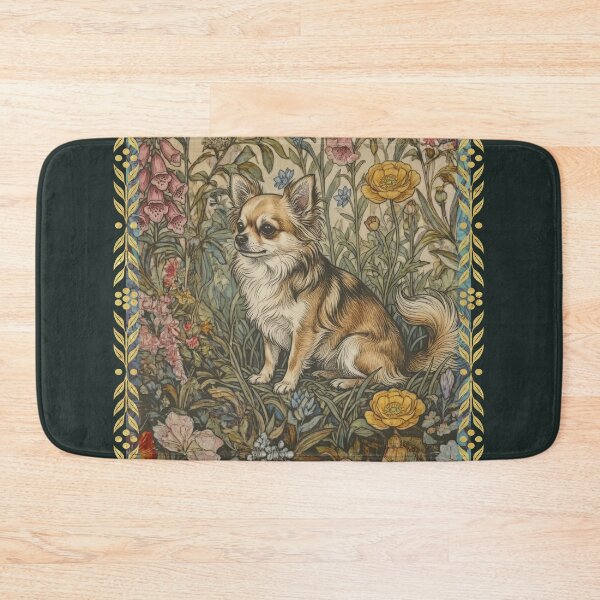 Item preview, Sable Fawn Chihuahua in an Old English Garden designed and sold by AntiqueImages.