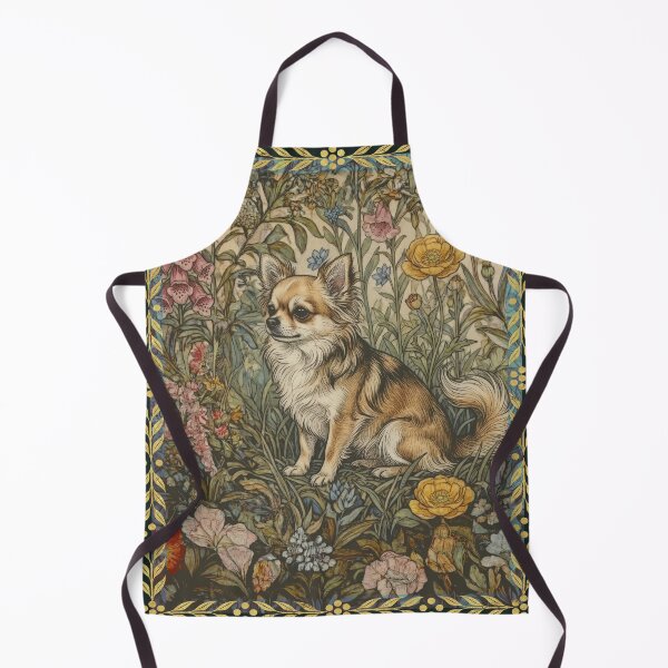 Item preview, Sable Fawn Chihuahua in an Old English Garden designed and sold by AntiqueImages.