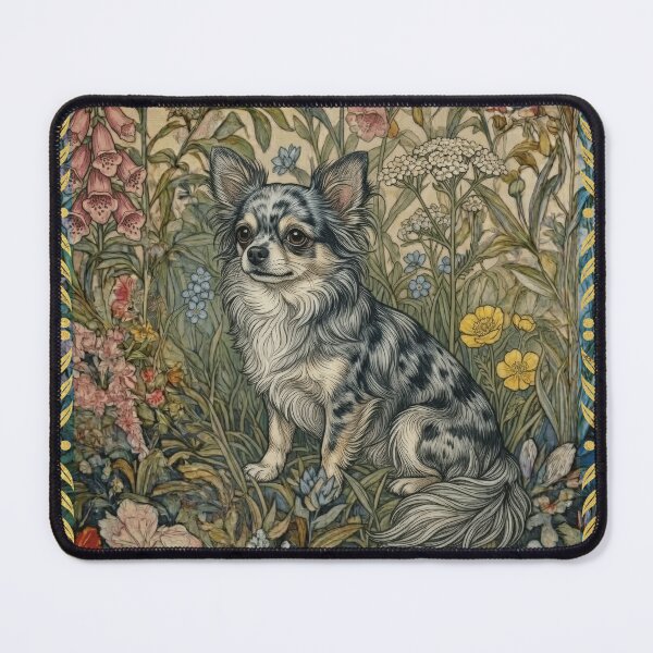 Item preview, Sweet Merle Chihuahua in an Old English Garden designed and sold by AntiqueImages.