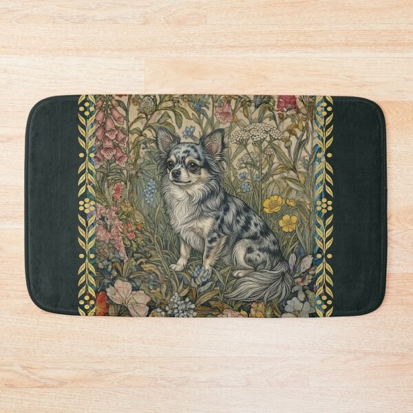 Item preview, Sweet Merle Chihuahua in an Old English Garden designed and sold by AntiqueImages.