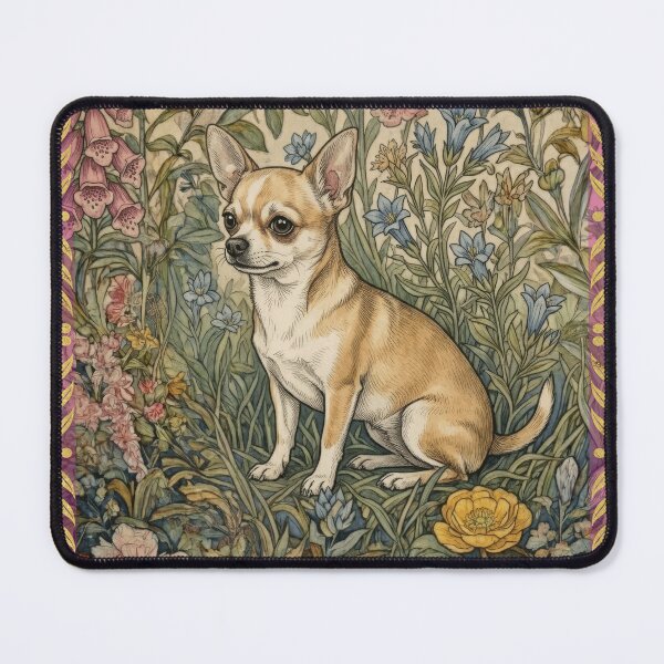 Item preview, Perky Fawn Chihuahua in Vintage English Garden designed and sold by AntiqueImages.