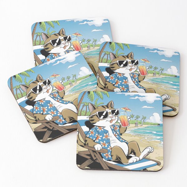 Item preview, A cat in the tropics. designed and sold by MyHappyArtShop.