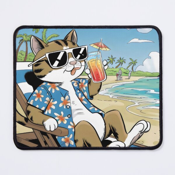 Item preview, A cat in the tropics. designed and sold by MyHappyArtShop.