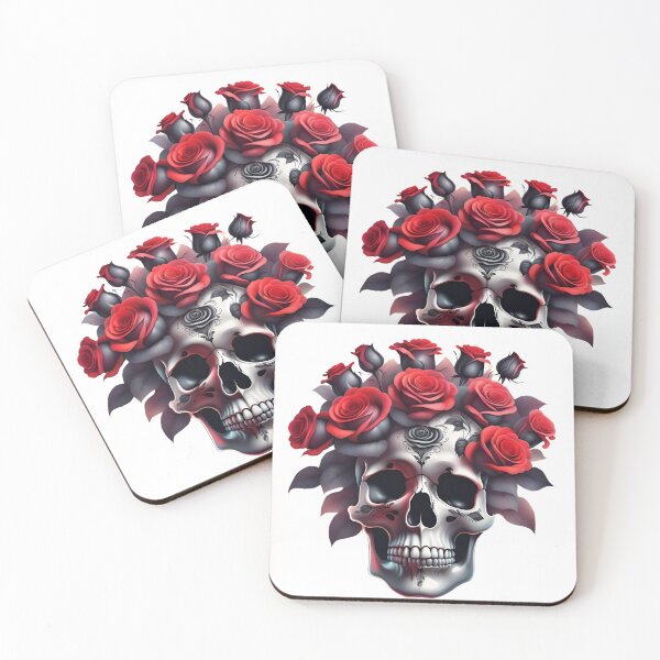 Aperçu de l'œuvre Black and Red Roses in Skull créée et vendue par Tragedyshop.