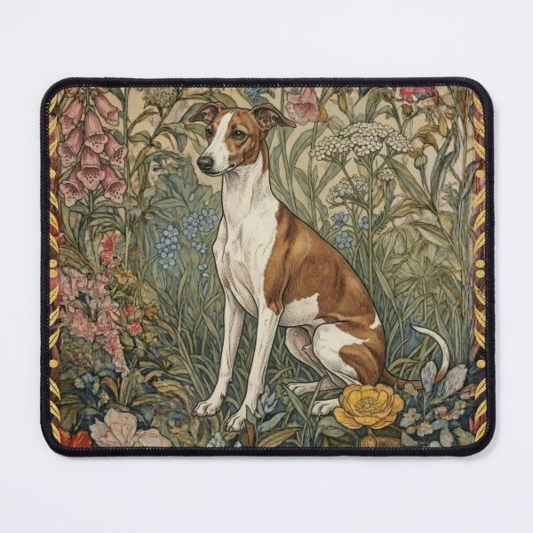 Item preview, Red and White Italian Grehound or Whippet Vintage designed and sold by AntiqueImages.