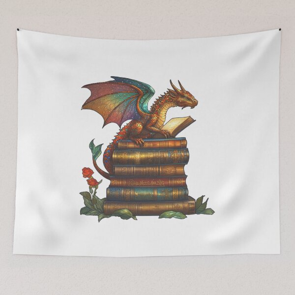 Item preview, Retro gothic dragon and ancient texts and books designed and sold by hollycooper.