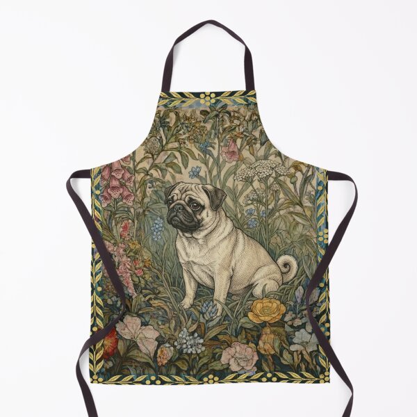 Item preview, Sweet Fawn Pug in an Old English Garden designed and sold by AntiqueImages.