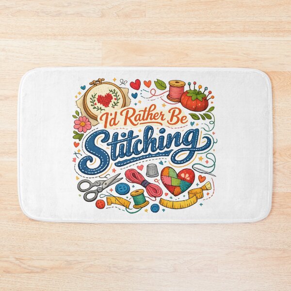Item preview, I’d Rather Be Stitching – Colorful Sewing Lover Design designed and sold by blankTeeShirt.