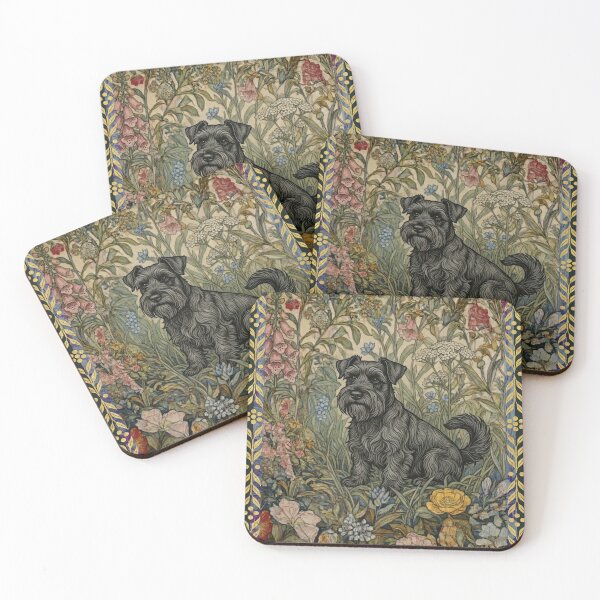 Item preview, Sweet Black Schnauzer in Old English Garden designed and sold by AntiqueImages.