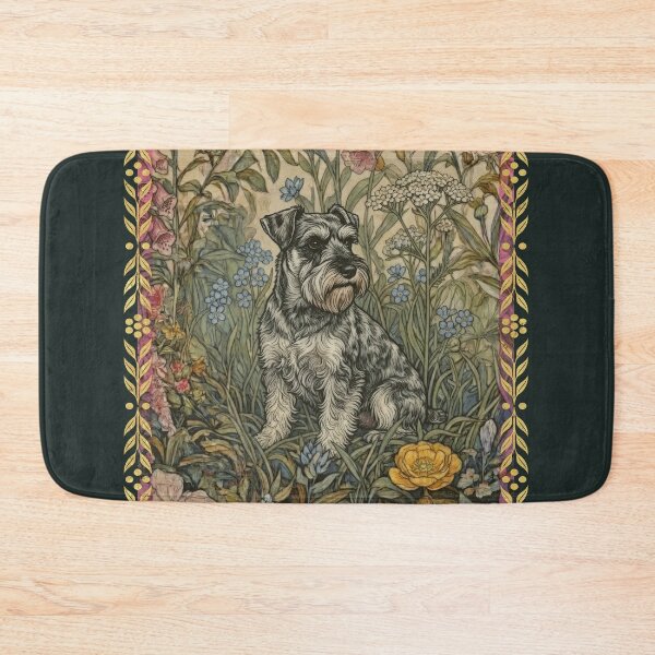 Item preview, Sweet Salt and Pepper Schnauzer in English Garden designed and sold by AntiqueImages.