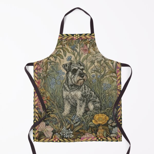 Item preview, Sweet Salt and Pepper Schnauzer in English Garden designed and sold by AntiqueImages.